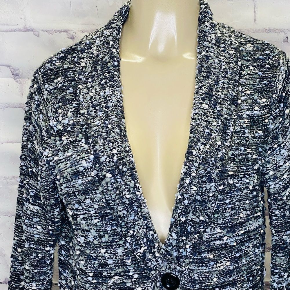 Eci Metallic Thread Collar 2-button Cardigan- M - Picture 3 of 8